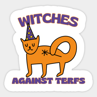 Witches Against TERFs Cat Sticker